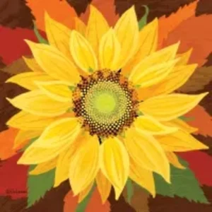 4 x paper napkins for decoupage, crafts, scrapbooks - October Sunflower - Picture 1 of 1