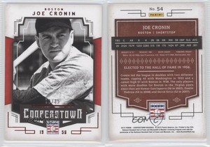 2015 Panini Cooperstown HOF Chronicles Red /35 Joe Cronin #54 HOF