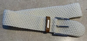 Cintura Ralph Lauren in corda bianca intrecciata larga 2" - Foto 1 di 6