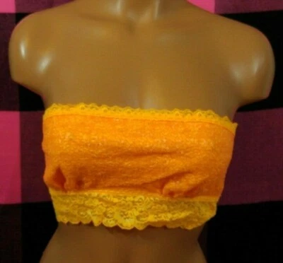 Victoria's Secret PINK Sequin Bling Orange Fashion Show Bandeau Bra Top Large - Image 1 of 3