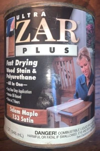ZAR ULTRA PLUS 153 SALEM MAPLE/SATIN Stain and Polyurethane All in One Quart - Picture 1 of 2
