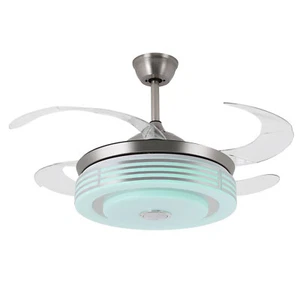 42 Invisible Ceiling Fan Light 7 Colors LED Chandelier Lamp W/ Remote Control - Picture 1 of 20