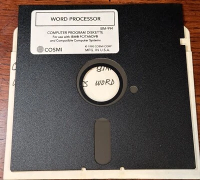 "Disquete de 5,25"" procesador de textos Tandy para PC de IBM disquete de programa de computadora Cosmo Corp" Foto 1 de 3