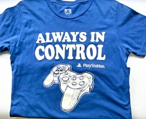 ALWAYS IN CONTROL OFFICIAL PLAYSTATION TEENS T-SHIRT BLUE WHITE SIZE SMALL - Picture 1 of 1