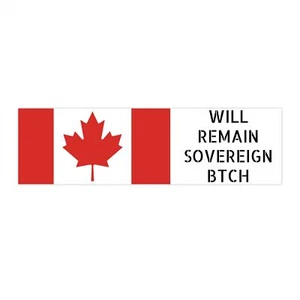 Sovereign Canada Bumper Sticker - Bold Canadian Flag Decal, Patriotic Gift - Picture 1 of 4