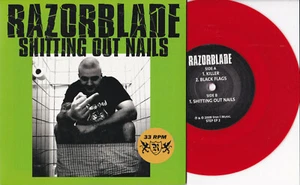 Razorblade -Shitting Out Nails- 7" 45 (3-Songs) Red Vinyl, Step-1 Music  - Picture 1 of 1