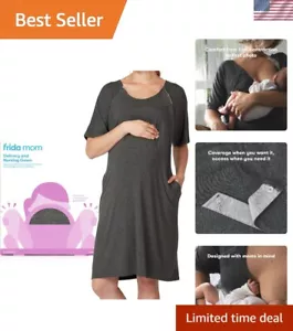 Labor and Delivery Gown, Easy-Snap Nursing Gown with Skin-to-Skin Access - Picture 1 of 7