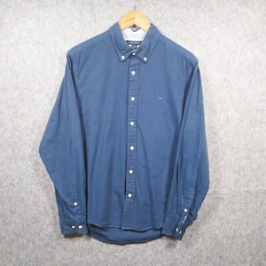 Camisa informal Tommy Hilfiger para hombre manga larga lisa azul marino talla M - Imagen 1 de 4