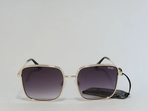 QUAY AUSTRALIA REAL ONE OVERSIZED SQUARE SUNGLASSES GOLD/FADE NEW - Picture 1 of 5
