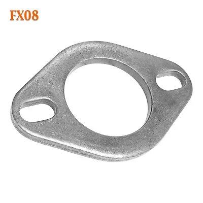 FX08 2 3/8" ID Flat Oval Two Bolt Exhaust Flange Fits 2 1/4" 2.25" - 2.375" Pipe - Image 1 of 3