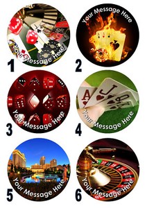 Edible Casino roulette decoration Cake Topper choices of size, iced and standing