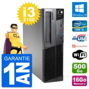 PC Lenovo ThinkCentre M82 SFF Core i3-2100 RAM 16Go Disc 500Go Windows 10 Wifi - Bild 1 von 3