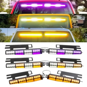 2 IN 1 34" 32 LED Strobe Light Bar Emergency Warning Windshield Traffic Advisor - Bild 1 von 14
