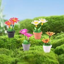 4x Mini Potted Plant Miniature Dollhouse Flowers 1 12 Scale Artificial Flower
