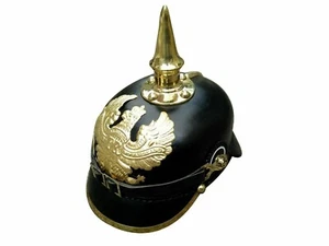 Prussian Leather Helmet - German Officer Pickelhaube Helmet Chirstmas Gift - Picture 1 of 6