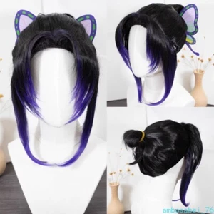 DemonSlayer Shinobu Styling Cosplay Perücke Farbverlauf Schmetterling Kopfschmuck Performance - Bild 1 von 13