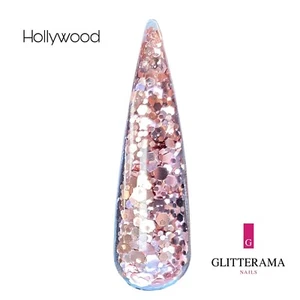 HOLLYWOOD Color Acrílico Polvo Brillo Uñas Rosa Plata Brillo - Imagen 1 de 1