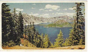 Postal cromada Oregon Crater Lake National Park cerca de Medford United Air de colección - Imagen 1 de 2