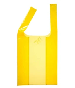 H&M FASHION AGAINST AIDS RARE SOLD OUT YELLOW PLASTIC LARGE TOTE BAG NEW BNWT - Picture 1 of 5
