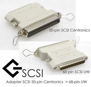 SCSI Adapter 50-Pin Centronics SCSI - 68-Pin Socket Male Active Terminator O811 - Picture 1 of 3