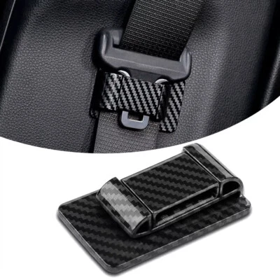 1x Carbon Fiber Car Seat Belt Stabilizer Limiter Auto Interior Accessories - Image 1 of 4