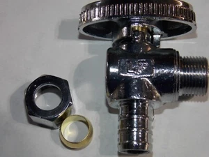 7PIECES 1/2" PEX X 3/8"OD BRASS 1/4 TURN ANGLE STOP VALVE (LEAD-FREE BRASS) - Picture 1 of 3
