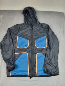 Vintage Nike International Jacket Men Medium Black Full Zip Colorful Windbreaker - Picture 1 of 12