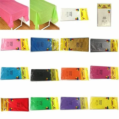 Table Cover Party ClothWipe Clean Rectangle Tablecover Tableware Large Plastic - Image 1 of 4