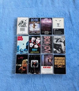 HARD ROCK / METAL 12 Cassette Tape Lot AC/DC Scorpions Kiss Lita Ford King's X - Picture 1 of 4