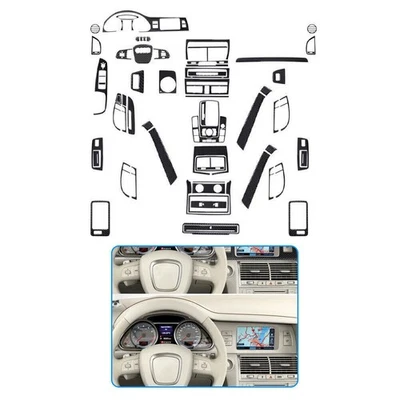 Juego completo pegatinas fibra carbono panel cubierta embellecedor para Audi Q7 2007-2015 Foto 1 de 4