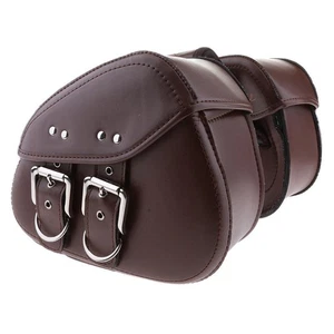 Brown Motorrad zwei Taschen Panniers Swing Arm Satteltasche für Harley - Picture 1 of 7