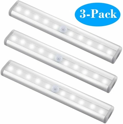 10LED Motion Sensor Light Wireless Night Cabinet Closet Battery Powered Portable - Image 1 of 4