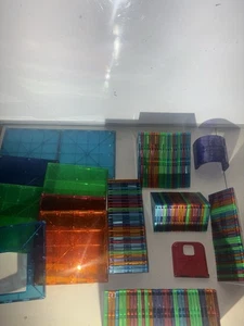 Huge Lot of 139 Pieces Magna Tiles Picasso CrazArt Triangles Squares STEM Magnet - Picture 1 of 6