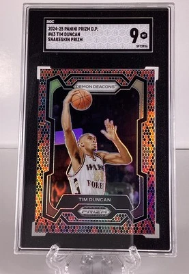 Tim Duncan 2024 Panini Prizm Selecciones de draft #63 Piel de serpiente SSP SGC 9 Wake Forrest Foto 1 de 4