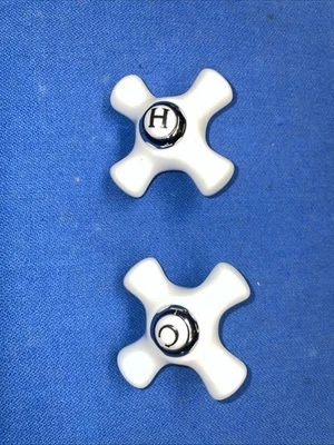 Victorian Porcelain Water Valve Handles Lot of 2 Hot/Cold - Image 1 of 2