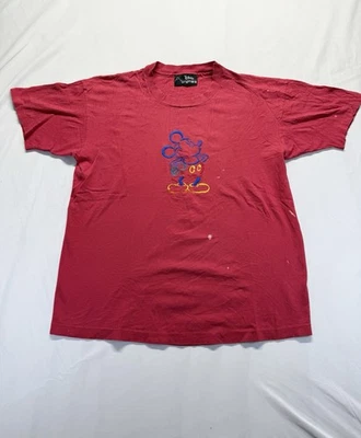 Camiseta De Colección Años 90 Mickey Mouse XL Roja Clásica Original Puntada Única Disney EE. UU. Foto 1 de 4