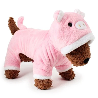  Funny Pet Dog Cat Clothes for Halloween Christmas Dress Up Cosplay Pink Pig - - Image 1 of 4
