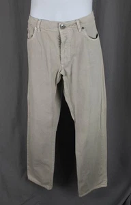 Brunello Cucinelli Men's Beige 100% Cotton Button Fly Jeans Size 52 US 40 - Picture 1 of 4
