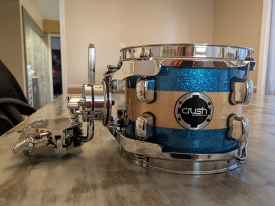 Crush Drums Sublime Birch 8" de diámetro X 6" Tom Blue Sparkle con rayas naturales/#615 Foto 1 de 3