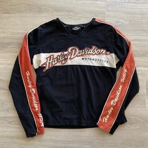 Harley Davidson Women's Large Logo Shirt Retro Bar & Shield Biker Alt Motorcycle - Picture 1 of 8