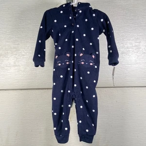 Carter's Hooded Blue Cat Jumpsuit Size 9M NWT - Picture 1 of 4