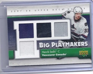 07-08 2007-08 UPPER DECK HENRIK SEDIN BIG PLAYMAKERS QUAD JERSEY /50 CANUCKS - Picture 1 of 1