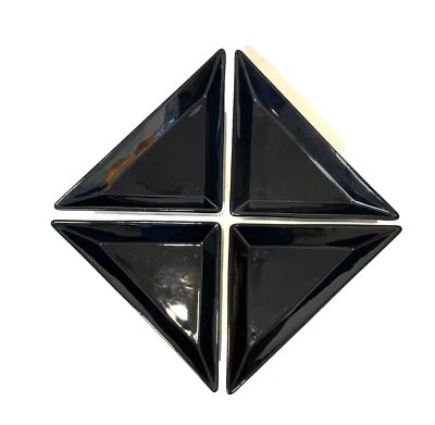 The Pampered Chef~Simple Additions~Triangle~Serving Dishes Black 4pc Set - Image 1 of 4