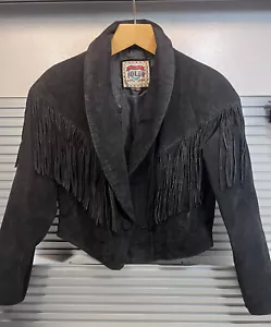 Vintage Adler Cowgirl/Motorcycle Leather Jacket, Short Waist with Fringe, Size L - Picture 1 of 15