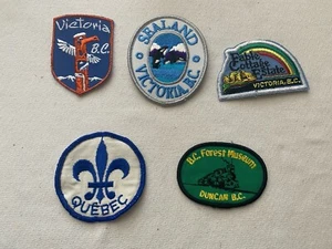 VTG Lot 4 New Canada Souvenir Embroidered Patch Victoria BC Sealand Quebec - Picture 1 of 9