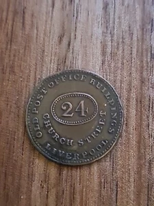 Liverpool Promoli & Hausburg alte Postgebäude Kirche St. Farthing Medaille - Bild 1 von 3