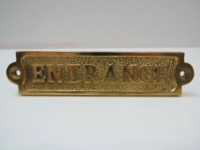 Letrero de "ENTRADA" de latón chapado en aluminio de 1+1/4 x 5+1/2 pulgadas - (B5C298) Foto 1 de 3