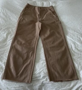 Tna | Women’s SZ 6 | Cargo Pant Organic Cotton Twill | Cropped Raw Hem High Rise - Picture 1 of 11
