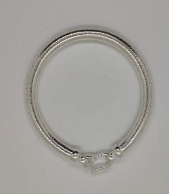 BRACCIALE SNAKE SERPENTE ARGENTO 700 UOMO TIBETANO CODA DI TOPO INDIA CM 19.8 S2 - Immagine 1 di 4