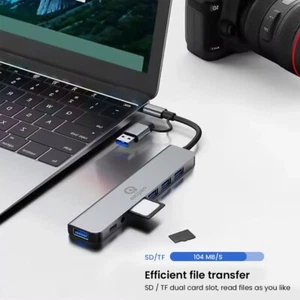 Hub USB-C multipuerto 8 en 1 tipo C a USB 3.0 4K adaptador para Macbook/laptop Reino Unido - Imagen 1 de 6